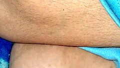 Close up of the big natural boobs of a hot Indian house wife