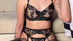 Lingerie and deep throat combo in sex video