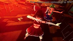 Wild group sex unfolds in the classroom with cellphone girl mmd