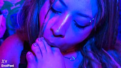 Paola loves to suck her toes