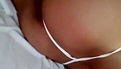 Horny latina milf gives blowjob and swallows cumshot at home 😏