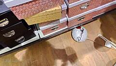 handjob with spit in store, super risky!