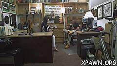 sexy harlot fucks in shop without shying away