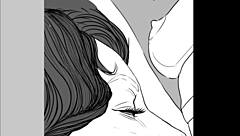 speed drawing captures ffm threesome emotions by artist kramer krameroff