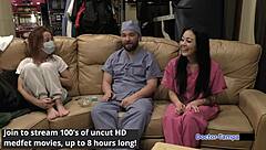 Dr. Tampa's naughty nurse and her pierced nipples