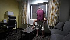 Nine months pregnant amateur gets some outdoor action at a hotel room