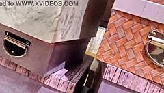 handjob with spit in store, super risky!