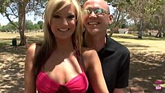 amazing blonde hottie enjoys missionary with bf watching