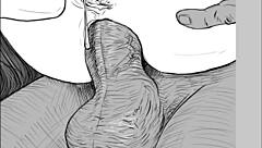 speed drawing captures ffm threesome emotions by artist kramer krameroff