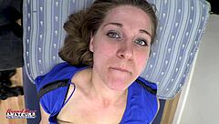 Cute brunette stuffs butt with plug and gets twat fucked