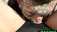 Beautiful girl with great ass, feet and pussy in hot scene