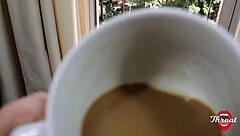 Novinha Otaku Gives Sloppy Blowjob On Balcony With Cumshot