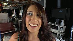 Horny Brunette Facial