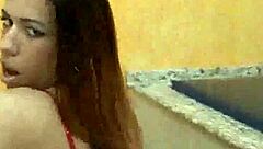 HD Shemale Honey Patricia Sabatine Strokes Her Hard Cock