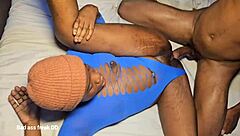 ebony lover gets pounded doggystyle until squirting with monster cock