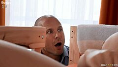 Wet nerd gets her roomie's dad in for some sex