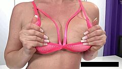 Leidy De Leon Toys Wet Puffy Tits On Desk!