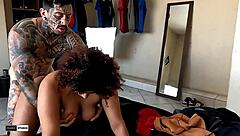 Tattooed Big-Dicked Babe Rides Hard