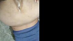 Fat ass neighbor gets whipped and assfucked hard