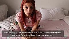 Petite babysitter gives boss a sloppy blowjob and sex