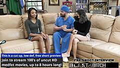 Solana has a rough sex scene with a black actor in a missionary position