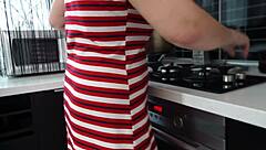 mature cheating wife sucking cock in kitchen pov