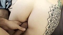 petite busty teen dominated by muscular man in reality scene.