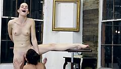 Hot athletic women engage in lesbian sex acts