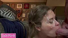 Beautiful amateur wife gives a great analingus on the couch
