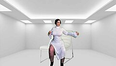 Granny In Princess Leia Costume Finger Fucked To Cum!