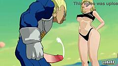 Can Android 18 milk Vegeta dry with brutal ballbusting in wild 3D action?