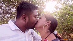 Horny Indian housewife gets wild in jungle blowjob scene