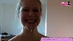 Claudia, ex-girlfriend, gets a lot of cum in her mouth