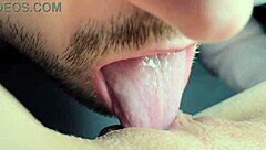 A beautiful woman gets her wet pussy licked by a man with a naughty tongue