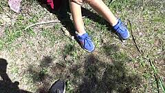 Horny Milf Pisses Hairy Beaver on Public Beach