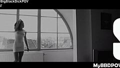 The skinny milf sierra's butthole gets stretched roughly by big black cock in doggystyle