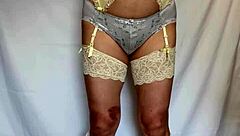 Cross dressing sailor in sexy lingerie and butt plug, panty sniffing amateur fun