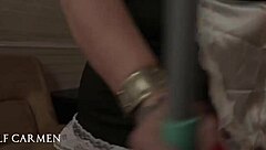 Two brunette beauties having rough sex and analingus