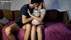 Pregnant teen enjoys hardcore sex with her boyfriend