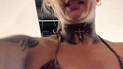 Enjoying fitness workout in the gym while riding a cock is great