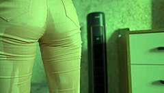 Only women pee in their jeans in this amateur video