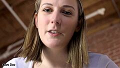 Pretty girl humiliates small cock guy with strap-on sex