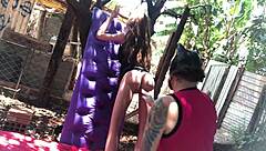 Redhead busty gives pussy and takes cum in mouth with sex toy. Provocative!