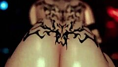 Trans girl rides dildo in VR and cums intensely