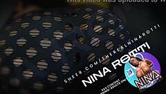 Nina Rotti's big tits bouncing as she gets fucked by a machine