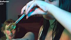 Feet fetish and deepthroat action in a bisexual group