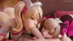 3d sfm blowjob and deepthroat compilation in intense scenes