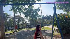 Wife Exhibits Ass in Miniskirt on Crowded Park Street