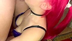 Teen gets rough deep throat and rim job with cum domination