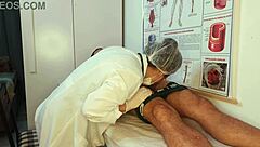 Unforgettable erection in front of cute nurse